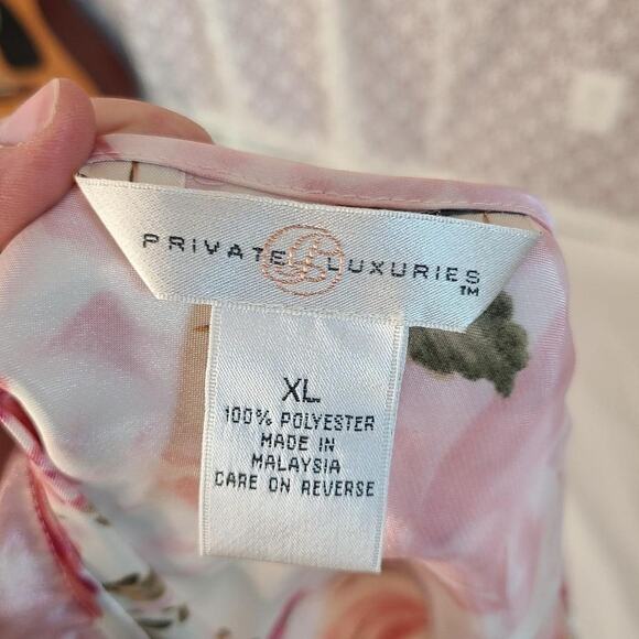 Private luxuries pastel pink floral silky sleep tank top and bottoms set Size xl - Picture 4 of 4